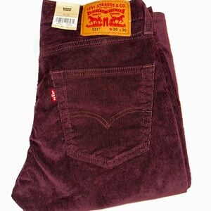 Levi's Men's Slim 511 Corduroy Jeans - Rich Burgundy